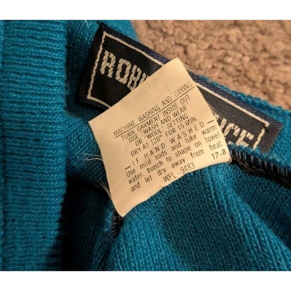 Vintage Robert Bruce Long Sleece V-Neck Sweater Union Made in USA Men's Large - Picture 5 of 8